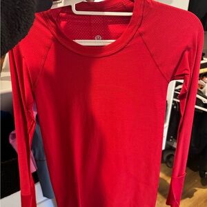 Lululemon Women's Red Long Sleeve Top